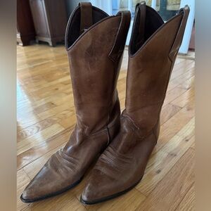 GUESS Vintage Suede Cowboy Boots, Brown, Women’s 11